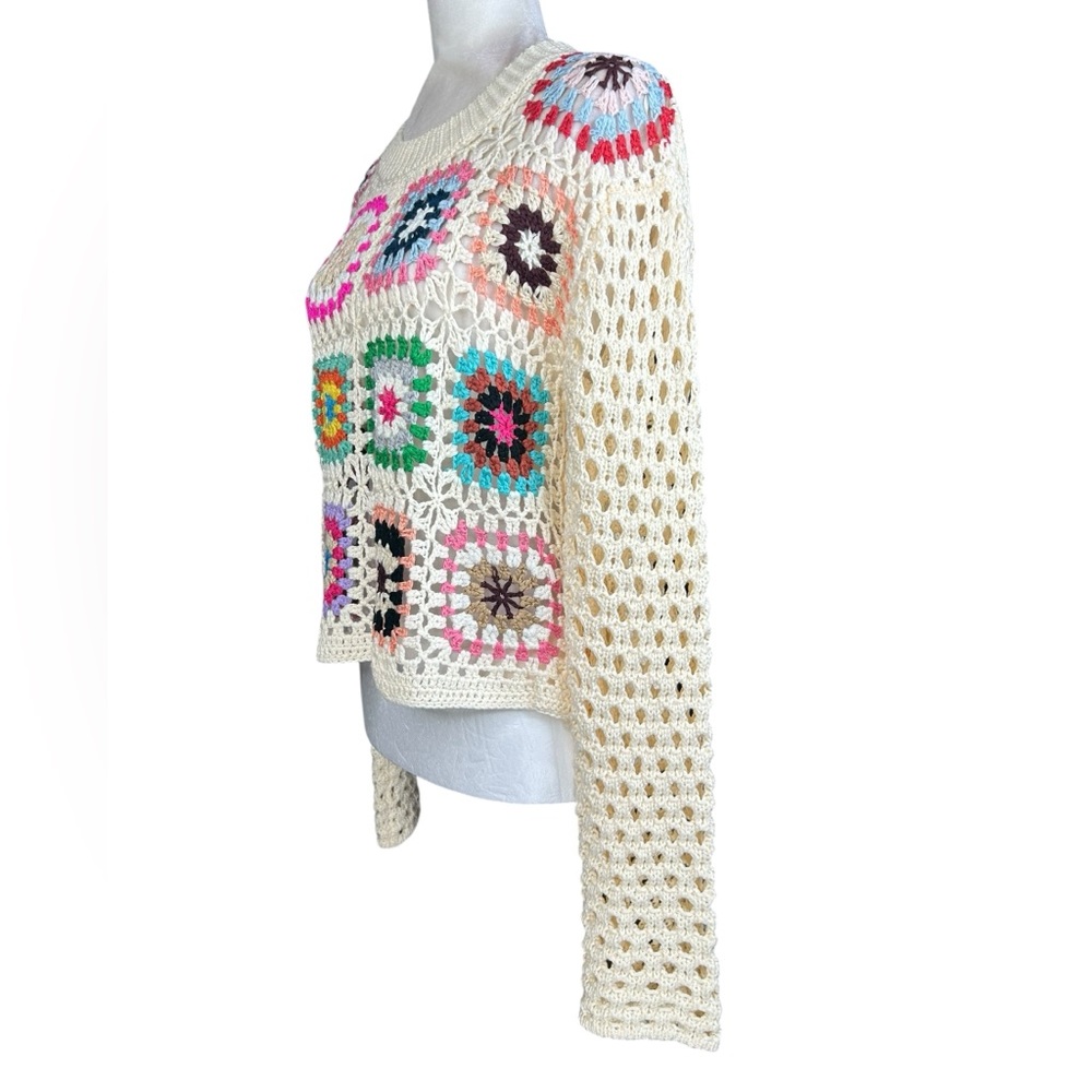 Debut Crochet Granny Square Sweater M
Open Knit Boho Patchwork Retro Cottagecore - Picture 5 of 10